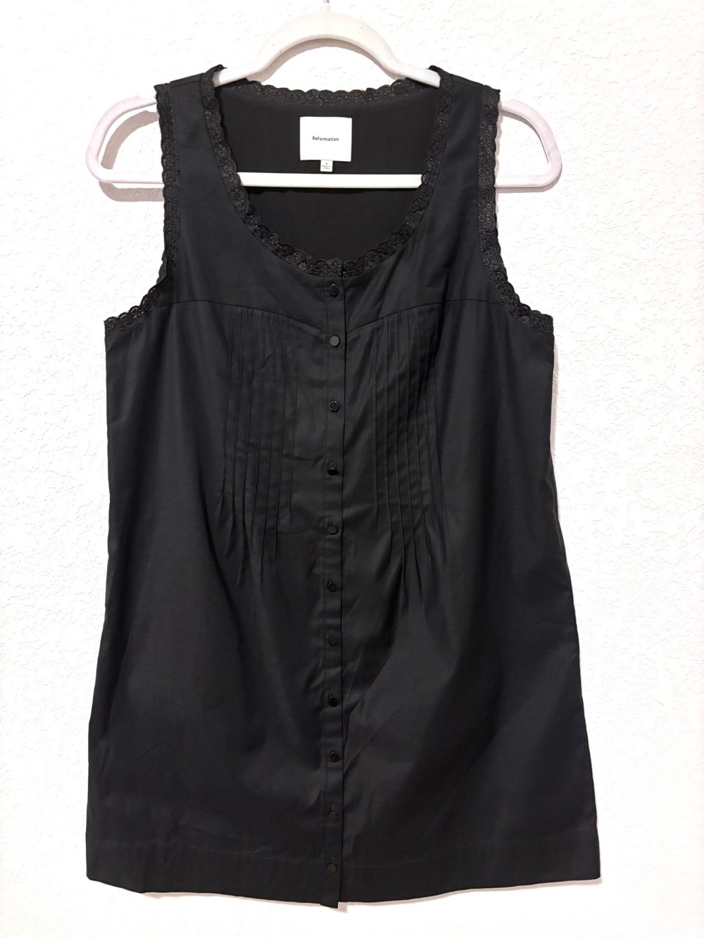 Reformation Anemone Black Mini Dress Women’s 6 Relaxed Coquette Soft Girl